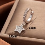 Silver color / 1 Piece Simple Series Classic Star Shape Copper Silver Color Material Zircon Women's Dangle Earrings Picture2